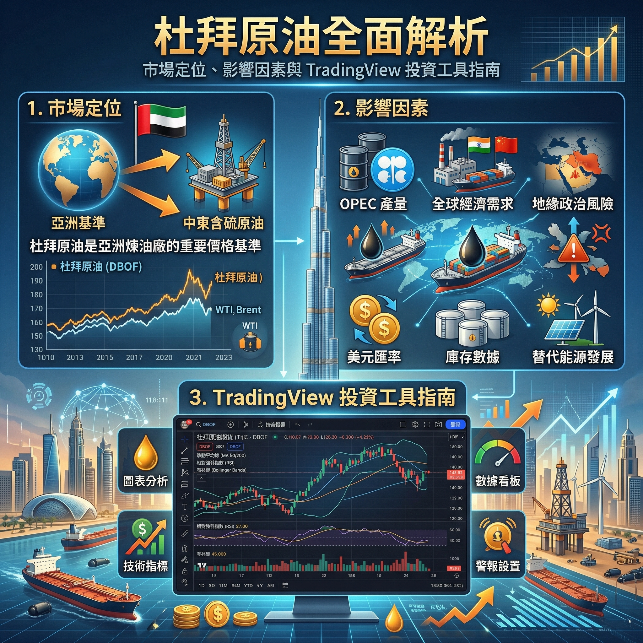 杜拜原油全面解析：市場定位、影響因素與 TradingView 投資工具指南