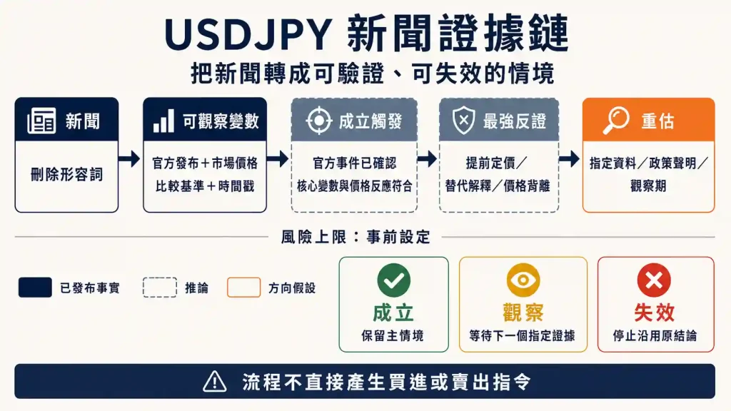 8. USDJPY 新聞怎麼轉成可驗證的策略情境?