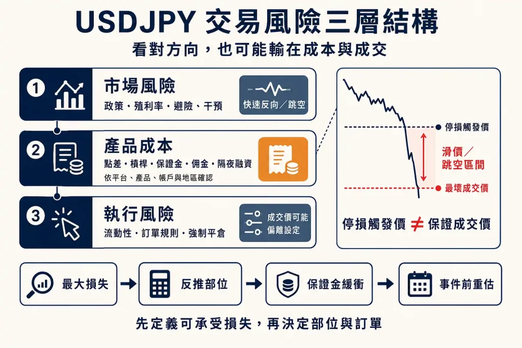 9. 交易 USDJPY 有哪些市場、成本與執行風險?